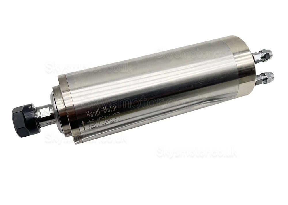 Water Cooled CNC Spindle Motor JGD-80C3-2.2KW 110V/220V/380V 2.2kW 24000RPM ER20 Collet 400Hz